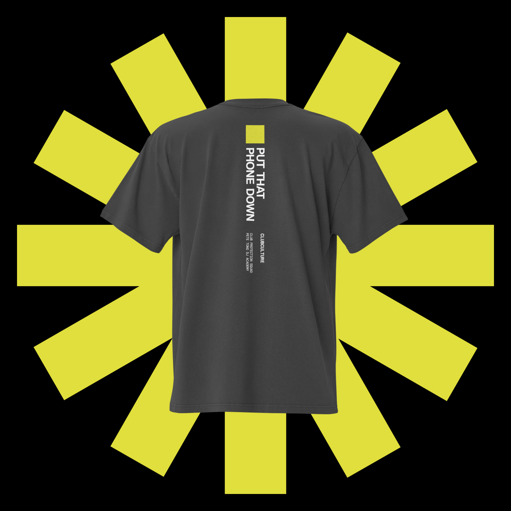 Oversized faded t-shirt - PUT THAT PHONE DOWN - vertical