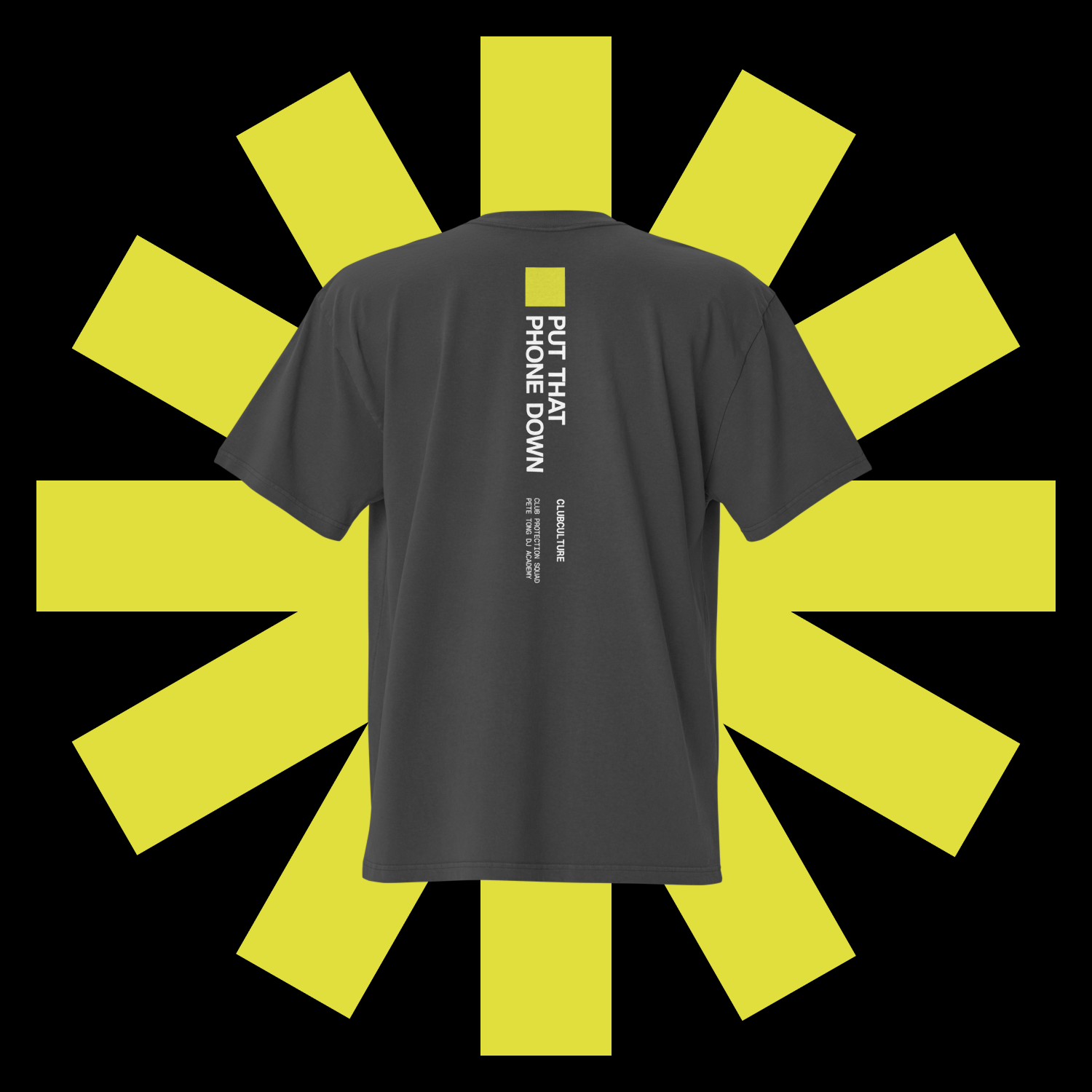 Oversized faded t-shirt - PUT THAT PHONE DOWN - vertical