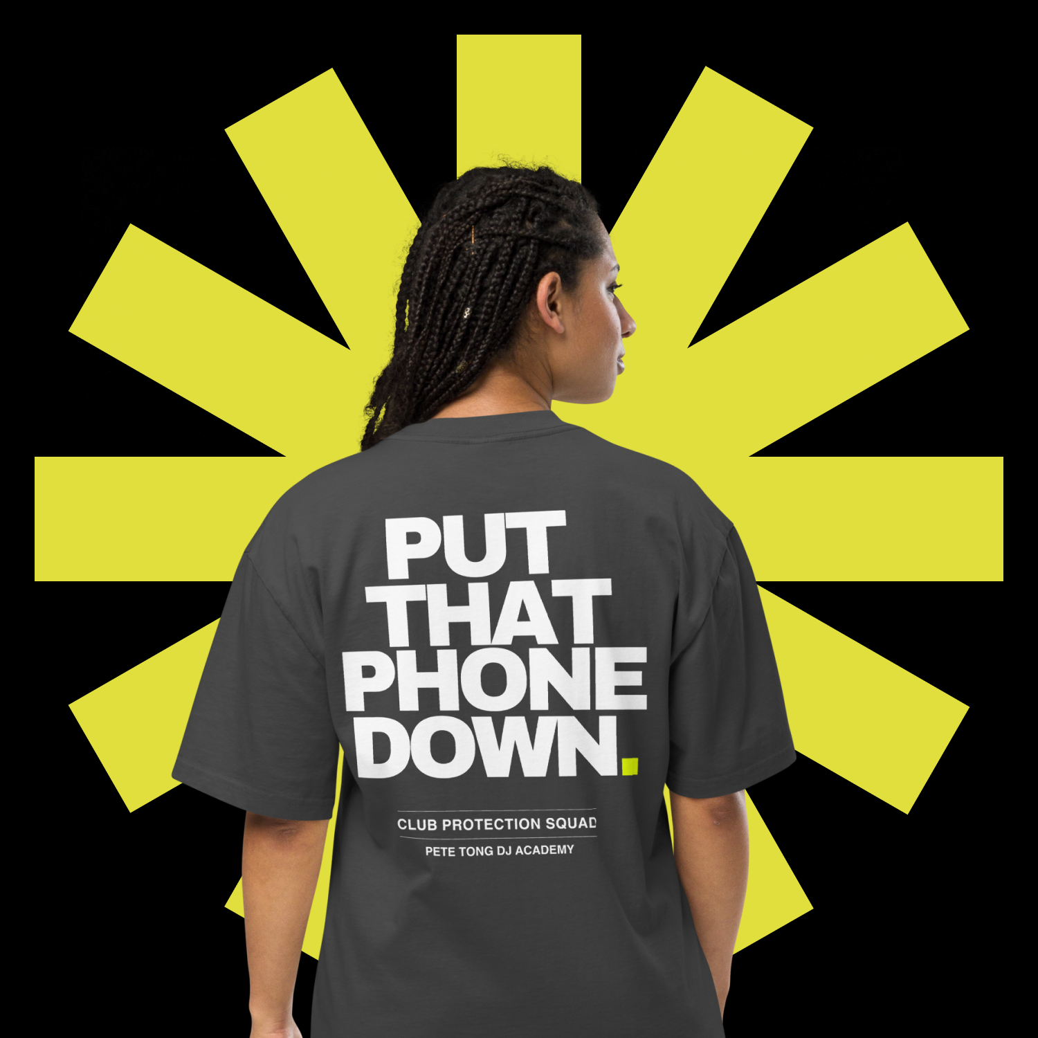 Oversized faded t-shirt - PUT THAT PHONE DOWN