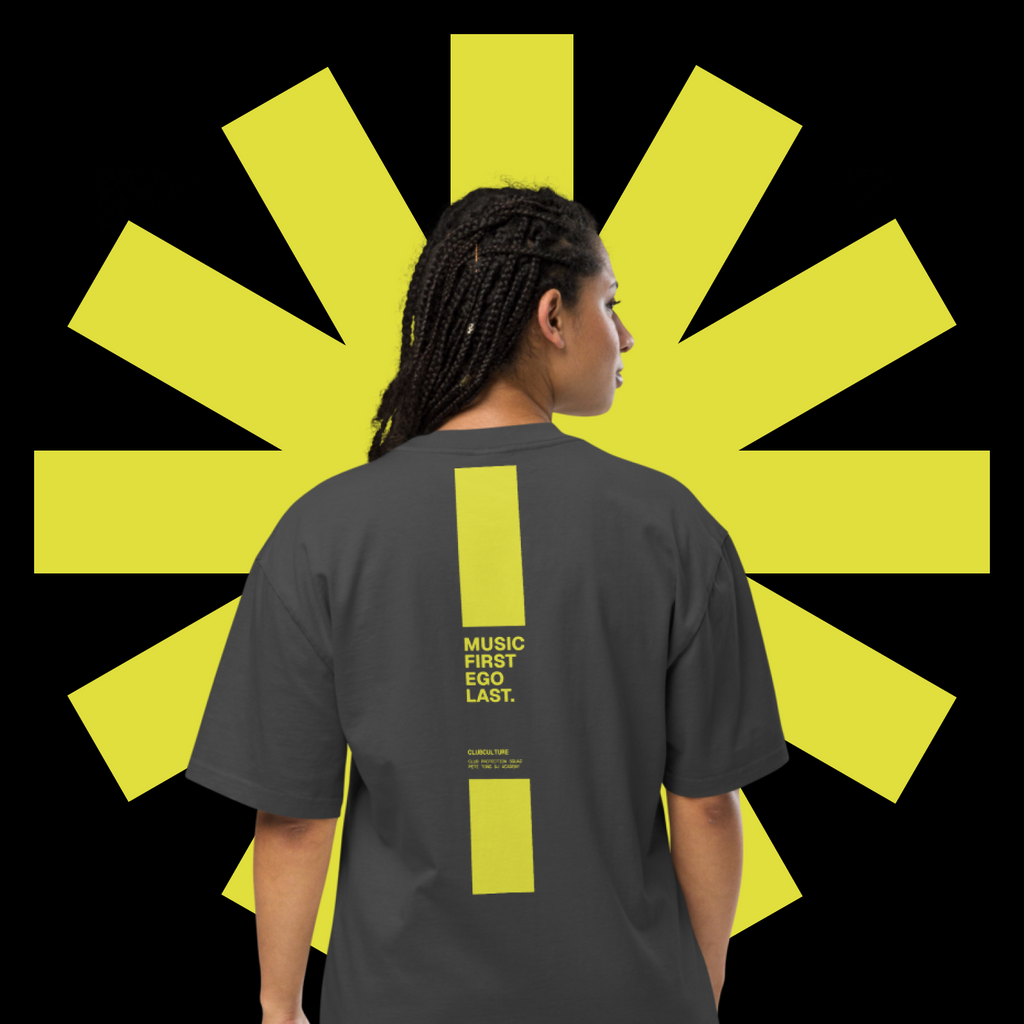 Oversized faded t-shirt - MUSIC FIRST - EGO LAST