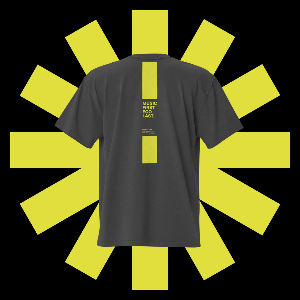 Oversized faded t-shirt - MUSIC FIRST - EGO LAST