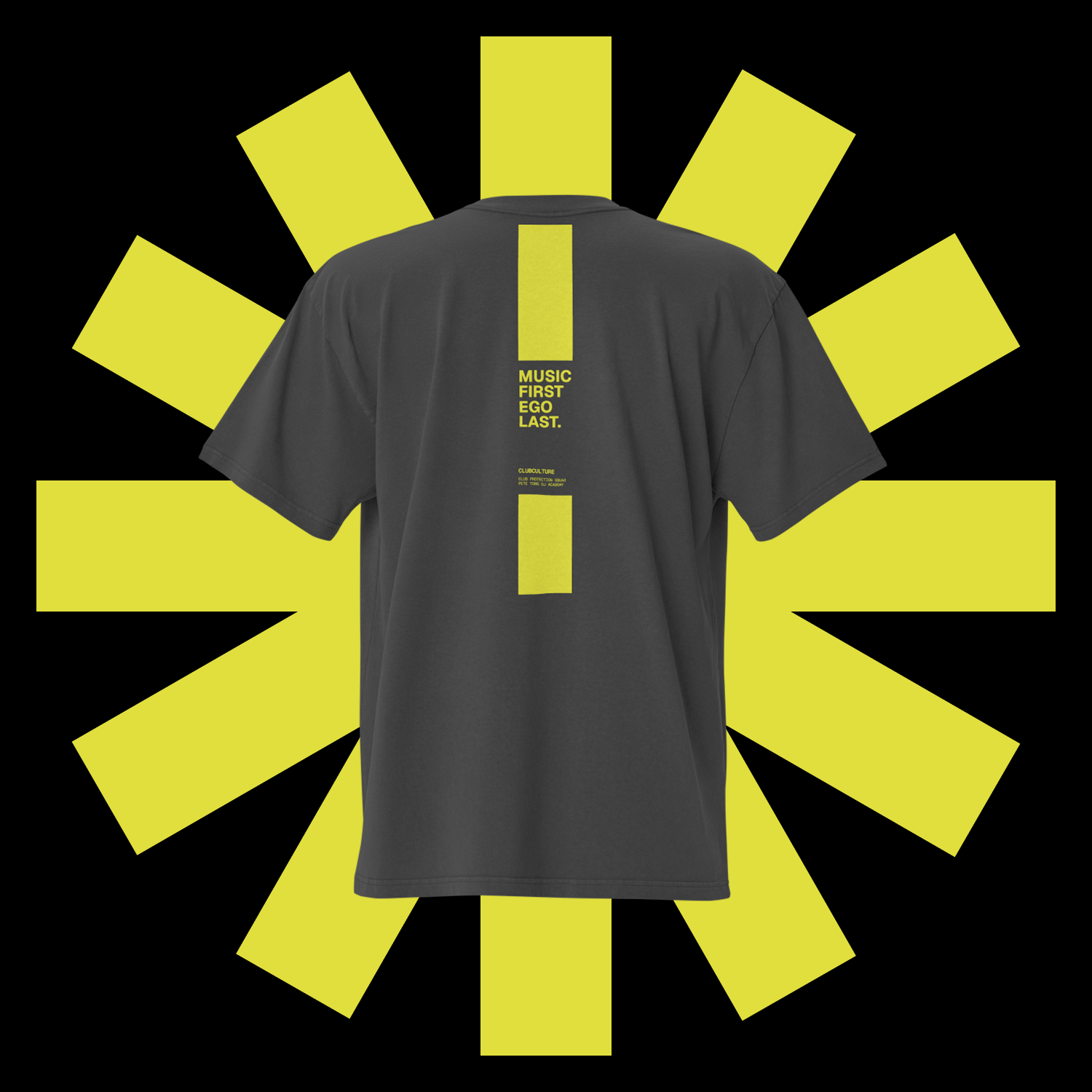 Oversized faded t-shirt - MUSIC FIRST - EGO LAST